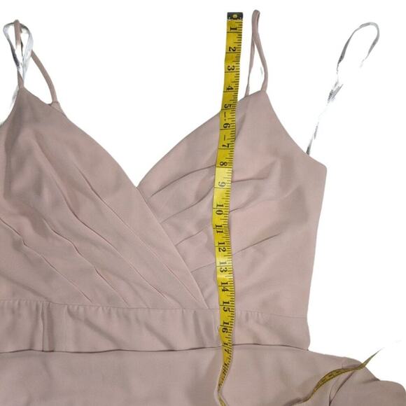 Bill Levkoff Bridesmaid Dress Blush Strappy Spaghetti Strap Pink Rose Gown 1X - Picture 3 of 11